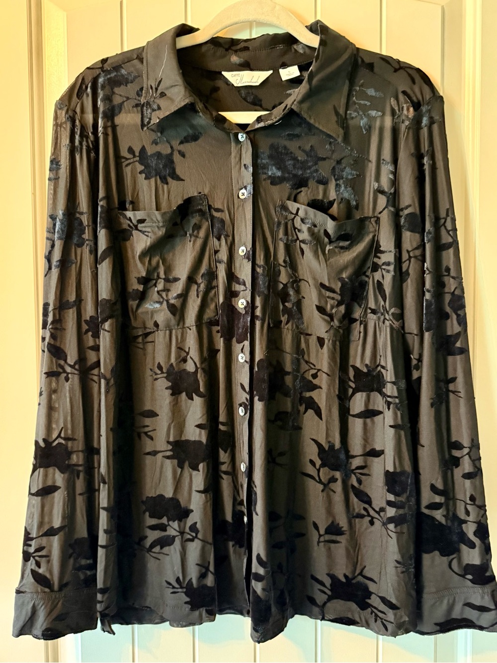 Caffe Marrakech featuring a gorgeous devore/velvet burnout floral pattern EUC